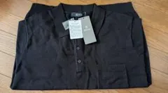 NANO ブラック ニット ポロシャツ 半袖