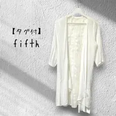 【タグ付】　fifth フィフス　レース　カーディガン　シアー　白　ロング　羽織