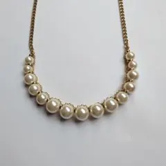 【美品】ホワイトパール ネックレス ゴールドチェーン