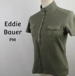 Eddie Bauer　ミリタリーポロシャツ　PM　カーキ　綿95%のサムネイル