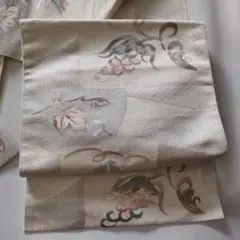 正絹 本場筑前博多織 八寸名古屋帯 葡萄蔦文のサムネイル