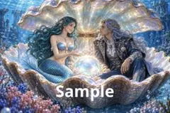 人魚の甘い誘い デジタルアート イラスト ポストカード
