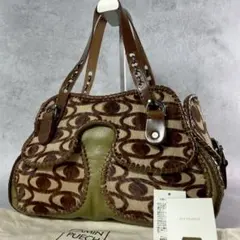 希少 極美品 ジャマンピュエッシュ ハラコ ハンドバッグ トート 総柄 肩掛け