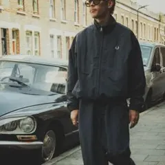 BEAMSxFREDPERRYブラック ナイロンジャケット セットアップ BEAMS（ビームス）【別注】 FRED PERRY / Shell Jacket