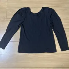 GU ブラック リブ長袖Tシャツ XL