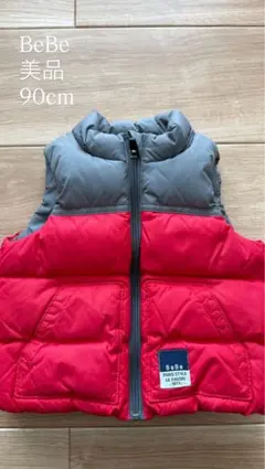 BeBe ベビーベスト 90cm グレー/レッド