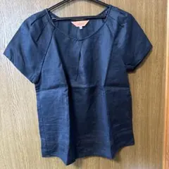 【ズカコ様専用】SunaUna 半袖 トップス 麻100% ネイビー 38サイズのサムネイル