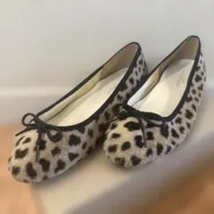 グリーンレーベルリラクシング　ヒョウ柄バレエシューズ