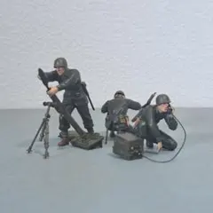 タミヤ1/35 迫撃砲+フィギュア3体セット 完成品 戦車プラモデル完成品