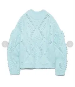 【新品未使用】FURFUR 配色ケーブルニットのサムネイル