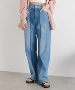Kastane ハイウエストパッチワークデニム