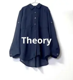 セオリー　長袖ブラウス　シャツ　　　　ネイビー　訳あり　Theoryのサムネイル