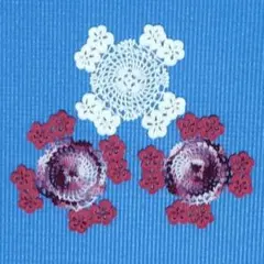 ハンドメイド レース編み ドイリー コースター 円形 2色 3枚 セット