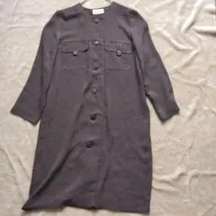 ワンピース　9号　Ｍ〜Ｌ ゆったり　ブラウン　シンプル　羽織　日本製