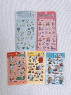 【新品】PEANUTS スヌーピー ぷくぷくシール 5枚セット