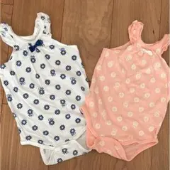 新品 花柄ロンパース 90