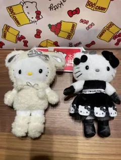 ハローキティ展　50周年　京都限定モノトーンドレス＆いちごドレス　セット ハローキティ展 京都限定モノトーンドレス いちごドレス