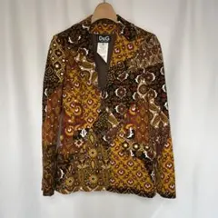 D&G DOLCE&GABBANA フラワー総柄コーデュロイ2Bジャケット38