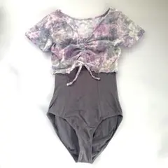 ミルバ MILBA メッシュ トップス 半袖 ストレッチ 花柄 M