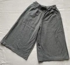 GU ガウチョパンツ ワイドパンツ ストライプグレー　美品　140