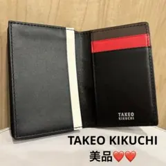 最終値下げ　TAKEO KIKUCHI 名刺入れ ブラック/レッド