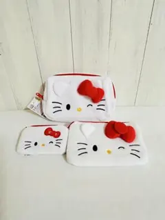 韓国ダイソー限定　ハローキティ ポーチ 3点セット