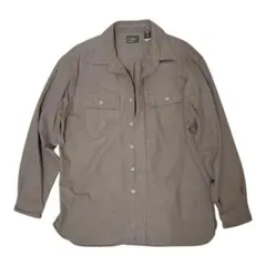 【90s・希少XL】L.L.Bean シャモアクロスシャツ ベージュ 厚手