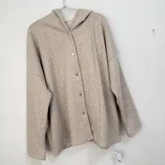 うさとの服 フード付きジャケット 羽織り オレンジブラウン 長袖