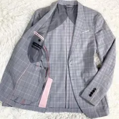 ZARA MAN テーラードジャケット　グレンチェック　春夏カラー　グレー　紳士