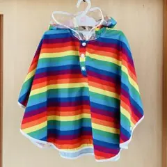 レインボーストライプ ベビーレインコート 90