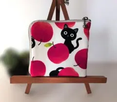 ハンドメイド　L字型ファスナーポーチ