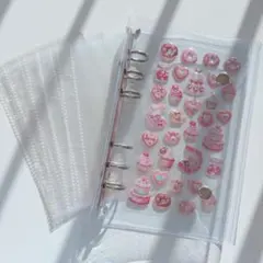 クリアシールバインダー A6サイズ ピンクキラキラシールのセット リフィル5枚入