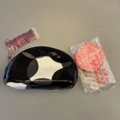 MARY QUANT ブラック ホワイト ポーチ ミラー付き