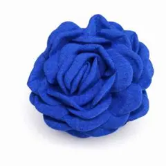 ブルー 花モチーフ バンスクリップ／ヘアクリップ