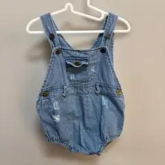 ダメージデニムサロペット　12M
