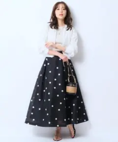 ジャスグリッティー ドットシアーフォルムスカート