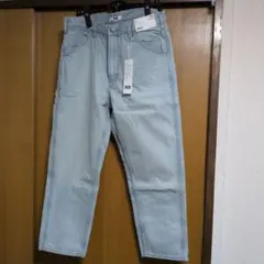 週末特価【隠しポケット付き】デニム ライトブルー ワイドテーパード 86.5cm