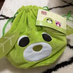 【新品・未使用】お茶犬 プレミアム巾着バニティポーチ リョク