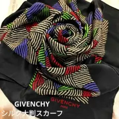Givenchy ☆黒幾何学模様☆シルク大判スカーフ