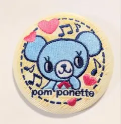 ナルミヤキャラクターズ 刺繍缶バッジビスケット ポンポネット ミント