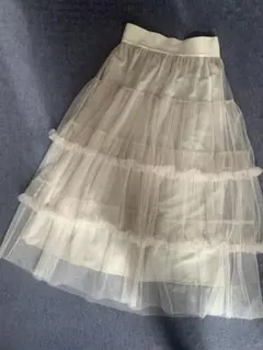 Samansa Mos2 ティアードスカート Fサイズ クリーム色