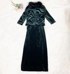 ミッシェルクラン(M)ドレスワンピース　ジャケット　ファー着脱可　セットアップ