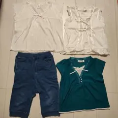 ベビー服 トップスとショートパンツセット　100