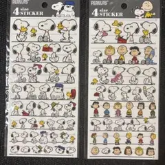 PEANUTS スヌーピー 4サイズステッカー2枚セット