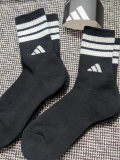 adidas ソックス 23〜25cm ストライプデザイン 2足セット