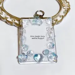 硬質　トレカ　デコ　ケース　レジン　青色　トレカケース　韓国