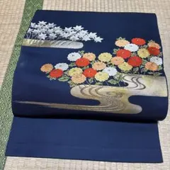 名古屋帯 ］ポリエステル 黒 華文 着物 小紋 紬 色無地 街着 - メルカリ