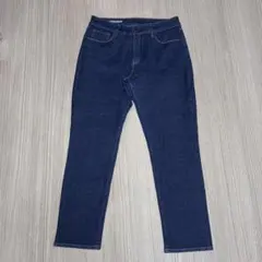 無印　スリムストレートデニム　ダークネイビー