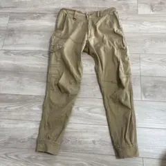 最終価格ベージュ カーゴジョガーパンツサイドポケット付き