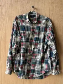 90’s ラルフローレン BLAIRE パッチワーク ボタンダウン シャツ L